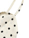 Abito Beige a Pois con Fiocco Traforato a Bretelle Anni '40 5