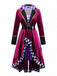 di Halloween Multicolore Anni '60 di Halloween Cappellaio Matto Maniche Lunghe Cintura Set Costume 3