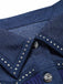 [Prevendita] Giacca Corta Blu Navy in Denim con Frange e Borchie Western Anni '60 6