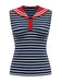[Prevendita] Top Rosso Blu e Bianco a Righe Colletto alla Marinara Senza Maniche Anni '50 2