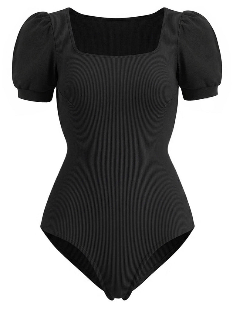 [Prevendita] Set 2 Pezzi Body a Costine Maniche a Sbuffo & Gonna in Tulle a Pois Anni '50 4