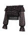 [Prevendita] Top Mini Spalle Scoperte a Piccoli Fiori in Pizzo Nero Anni '50 2