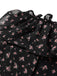 [Prevendita] Top Mini Spalle Scoperte a Piccoli Fiori in Pizzo Nero Anni '50 4