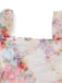 Abito Aderente Multicolore Floreale in Mesh con Pieghe Anni '60 4