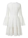 Abito Bianco Bohemian in Cotone con Pizzo Maniche a Campana Anni '70 3
