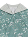 Abito Grigio Verde Floreale Scollo a V con Cintura Anni '50 4