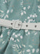 Abito Grigio Verde Floreale Scollo a V con Cintura Anni '50 5