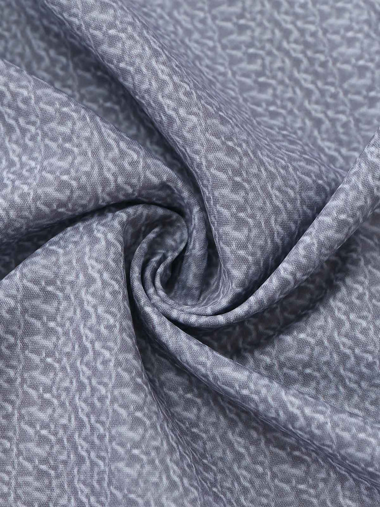 2PCS Abito Grigio con Colletto alla Coreana Stampa Geometrica e Grembiule Anni '50 7