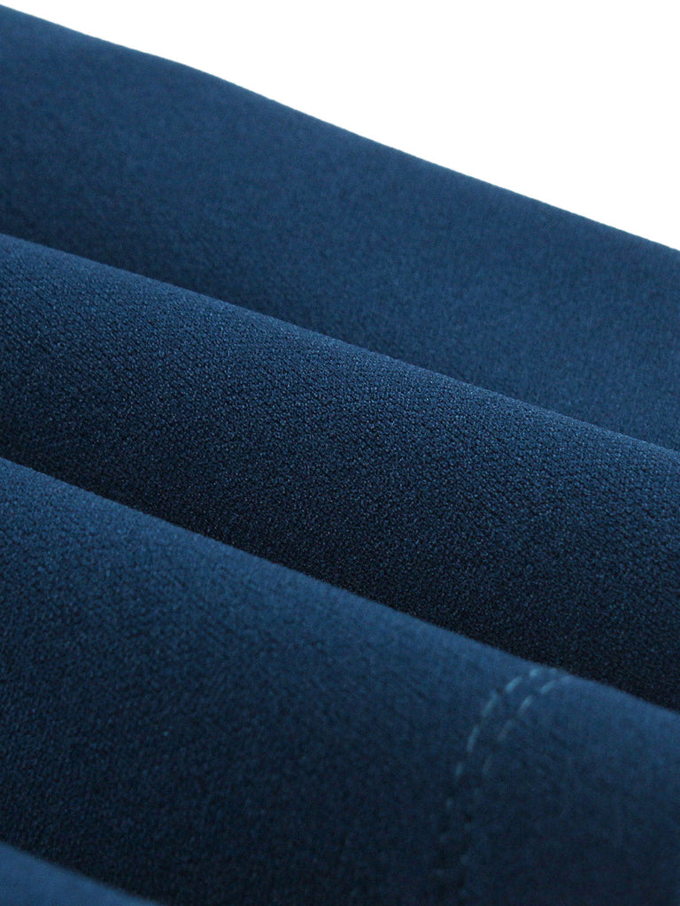 Abito Svasato Blu Navy a Quadretti Colletto Peter Pan con Cintura Anni '50 7