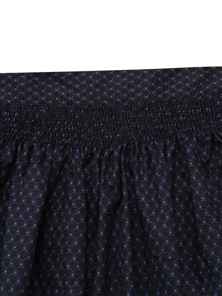 2PCS Abito Nero Anni '50 Colletto Alto e Floreale Grembiule 6