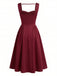 Abito Bordeaux Anni '50 Spalline Larghe Scollo a Cuore Bustier 2