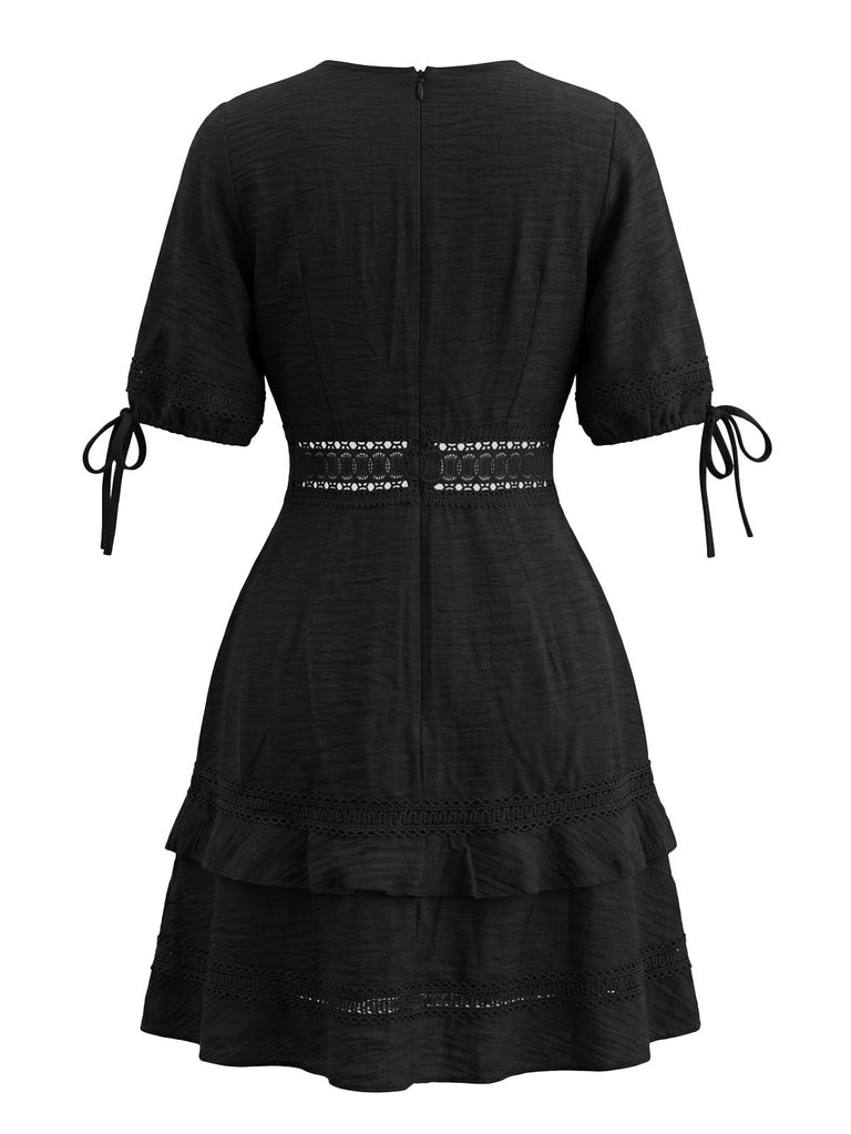 Abito Western in Pizzo a Balze con Cutout in Vita Anni '70 5