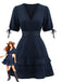 Abito Western in Pizzo a Balze con Cutout in Vita Anni '70