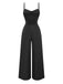 Tuta Lunga Nero Anni '50 in Pizzo Waist con Cut-out a Gamba Larga 2