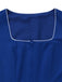 3PCS Abito Blu Scuro Anni '50 Scollo Quadrato e Floreale Grembiule e Top in Pizzo 6