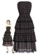 [Prevendita] 3 Pezzi Top a Piccoli Fiori in Pizzo Nero con Gonna Lunga e Gonna Mini Anni '50 3