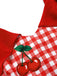 [Prevendita] Abito a Ruota Rosso Anni '50 Vichy Cherry Print con con Fiocco Straps 5