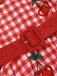 [Prevendita] Abito a Ruota Rosso Anni '50 Vichy Cherry Print con con Fiocco Straps 6
