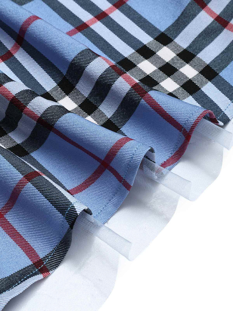 [Prevendita] Abito Multicolore Anni '40 a Quadri con Cintura Scollo a Cuore Patchwork 5