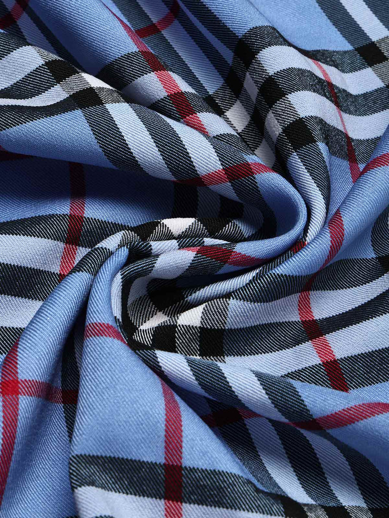 [Prevendita] Abito Multicolore Anni '40 a Quadri con Cintura Scollo a Cuore Patchwork 7