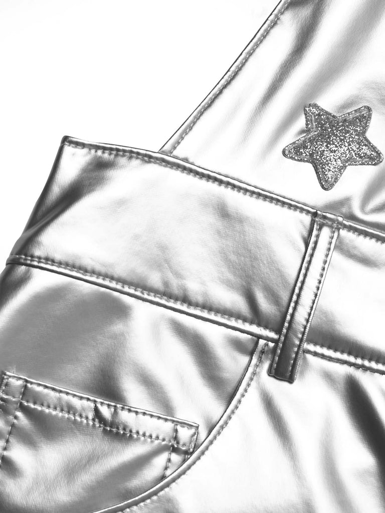 [Prevendita] 2PCS Pantaloni Argento Anni '80 Metallizzato Star Overall e Tube Top 6