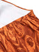 [Prevendita] Abito Mustard Anni '70 Paisley Stampa Colorblock con Scollo all'Americana a Balze con Volant 6