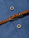 [Prevendita] Abito Blu Scuro Anni '60 Rose a Balze con Volant in Denim Western 7