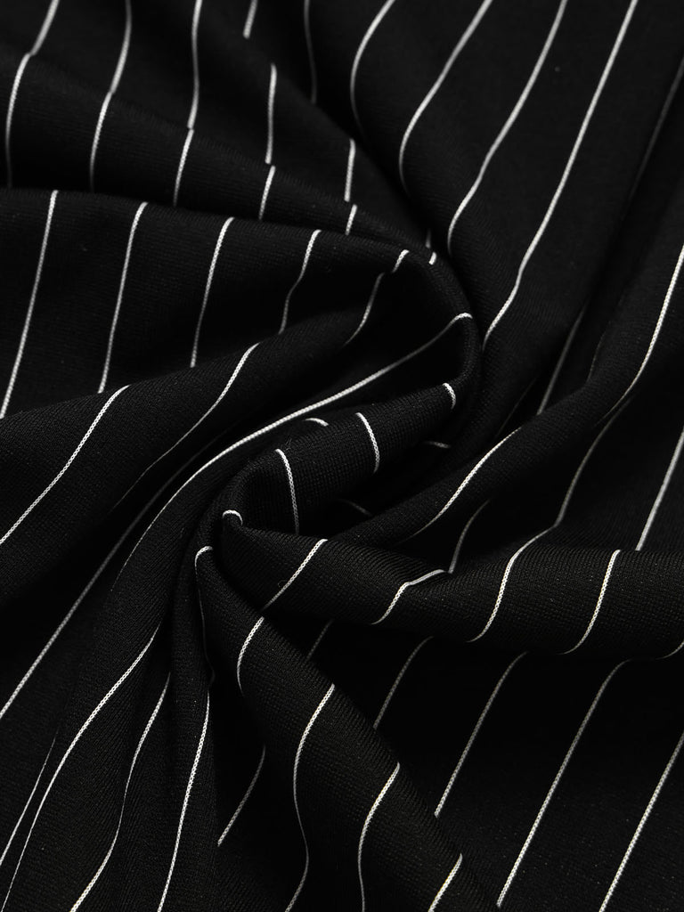 [Prevendita] Top Nero e Bianco Anni '30 in Maglia Gessato Asimmetrico Senza Maniche 7