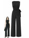 [Prevendita] Pantaloni Nero e Bianco Anni '30 in Maglia Gessato Asimmetrico Top e a Gamba Larga