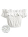 [Prevendita] Crop Top Bianco Anni '50 Spalle Scoperte con Volant