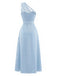 [Prevendita] Abito Azzurro Chiaro Anni '60 Monospalla in Pizzo Arricciato Senza Maniche 4