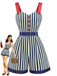 [Prevendita] Pagliaccetto Blu e Rosso a Righe Colorblock Anni '50