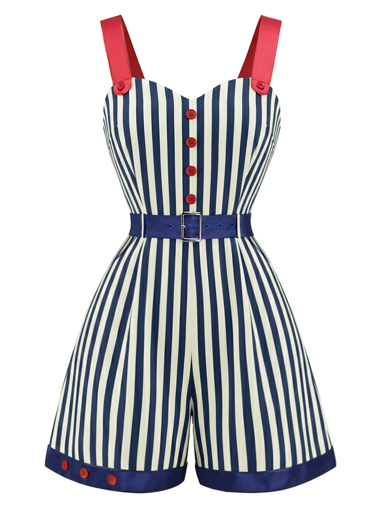 [Prevendita] Pagliaccetto Blu e Rosso a Righe Colorblock Anni '50 2