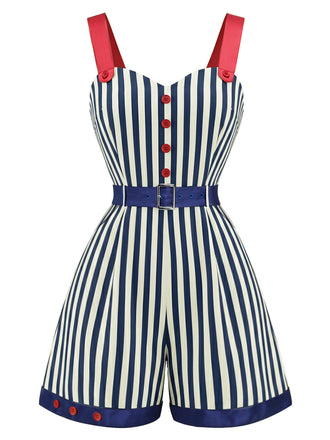 [Prevendita] Pagliaccetto Blu e Rosso a Righe Colorblock Anni '50 2