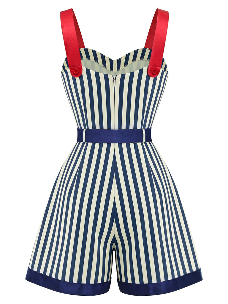 [Prevendita] Pagliaccetto Blu e Rosso a Righe Colorblock Anni '50 4