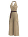 [Prevendita] Tuta Lunga Light Coffee Anni '40 Scollo all'Americana Scollo a V Cargo 3