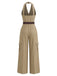 [Prevendita] Tuta Lunga Light Coffee Anni '40 Scollo all'Americana Scollo a V Cargo 4