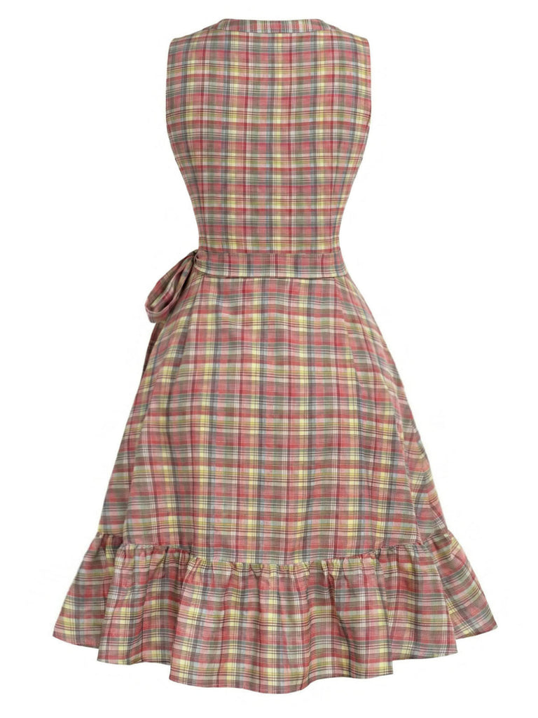 [Prevendita] Abito Multicolore a Portafoglio con Scollo a V Ruches e Fiocco Laterale Anni '70 4