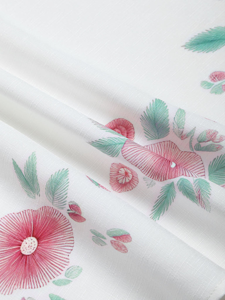 [Prevendita] 2PCS Abito Rosa e Bianco Anni '50 a Quadri Floreale Puff con Grembiule 7