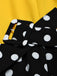 [Prevendita] Abito Giallo e Nero Anni '50 a Pois con Volant Patchwork 6
