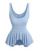 [Prevendita] Top Canotta Azzurro Chiaro Anni '70 Suspender Orlo Plissettato 2