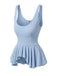 [Prevendita] Top Canotta Azzurro Chiaro Anni '70 Suspender Orlo Plissettato 3