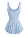 [Prevendita] Top Canotta Azzurro Chiaro Anni '70 Suspender Orlo Plissettato 4