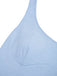 [Prevendita] 2PCS Minigonna Azzurro e Beige Anni '70 Tinta Unita Orlo Plissettato Tank Top e 6