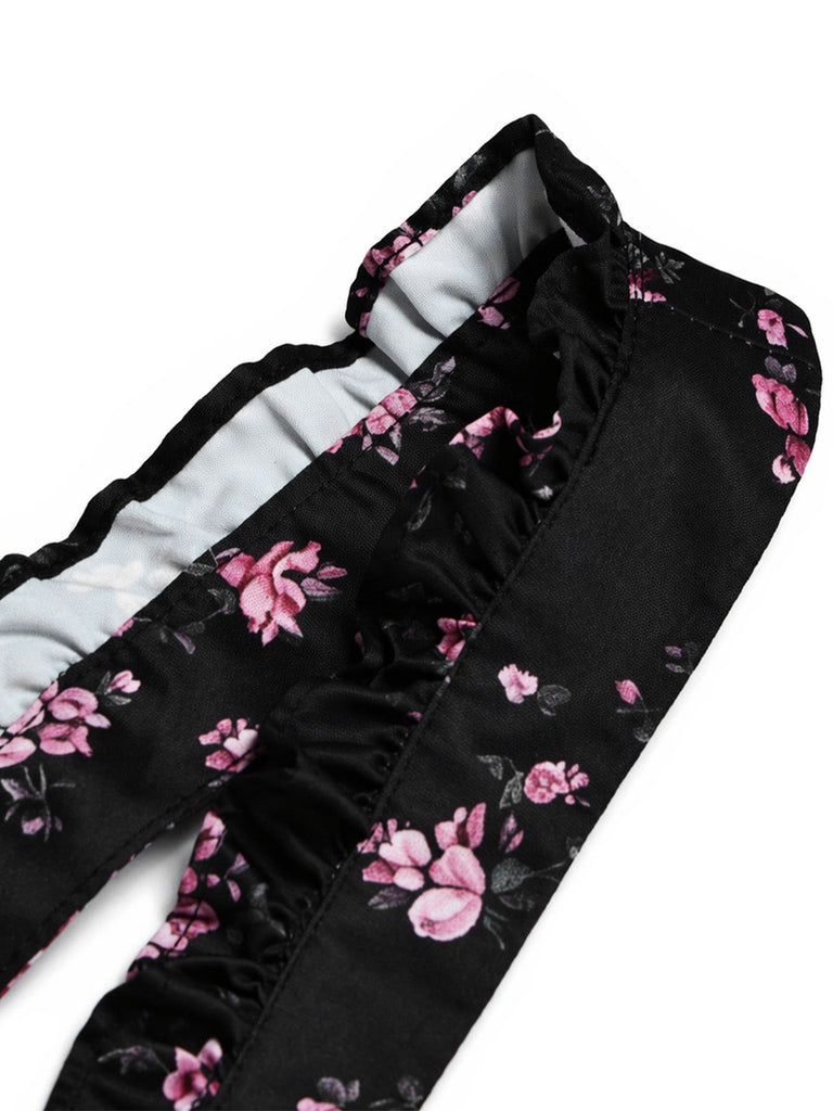 [Prevendita] Abito a Matita Nero e Rosa con Bustier Floreale e Peplum Anni '60 7