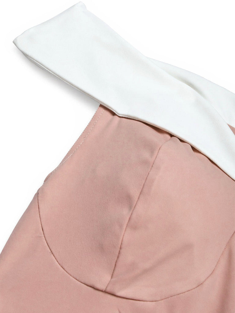 [Prevendita] Abito Svasato Rosa con Spalle Scoperte e Fiocco in Vita Anni '50 5