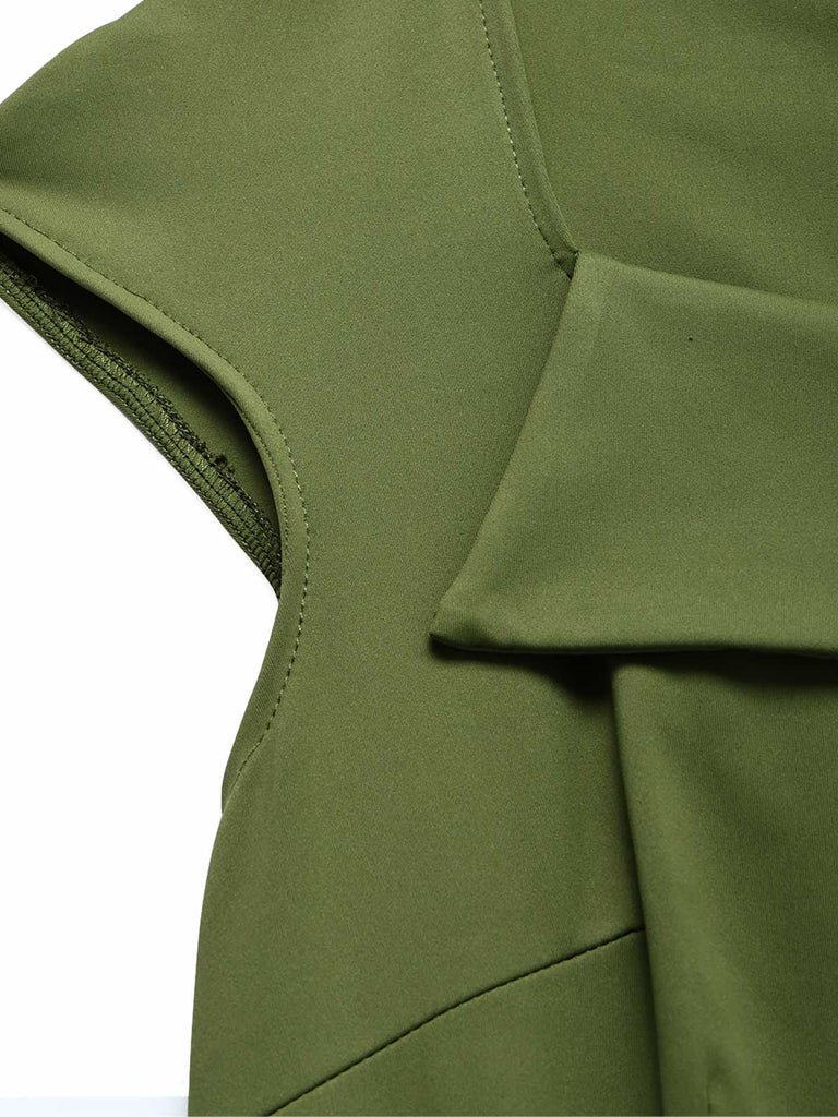 [Prevendita] Abito Verde Scollo a Cuore con Bottoni Tinta Unita Anni '60 6