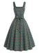 [Prevendita] Abito Verde Lago Anni '50 a Quadri in Pizzo con Tasca Grembiule 4