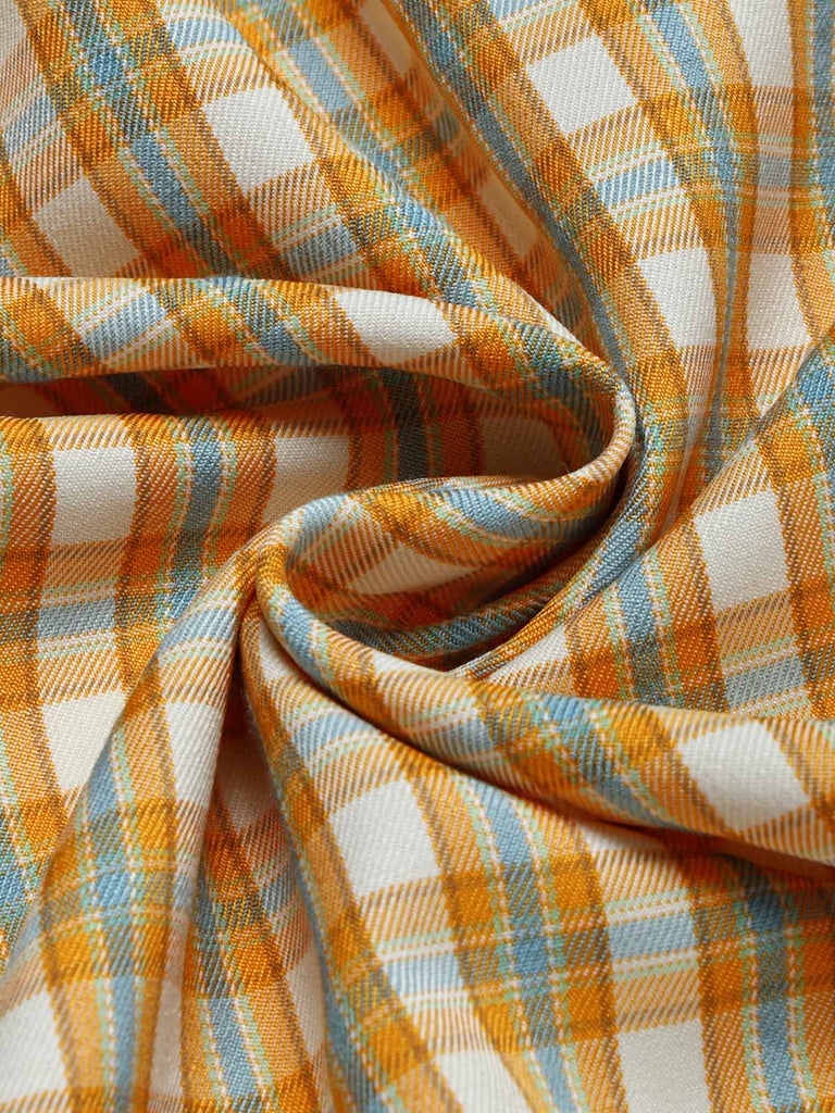 [Prevendita] Abito con Scollo a V a Quadri con Bordo in Pizzo Tasca e Cintura Anni '40 7