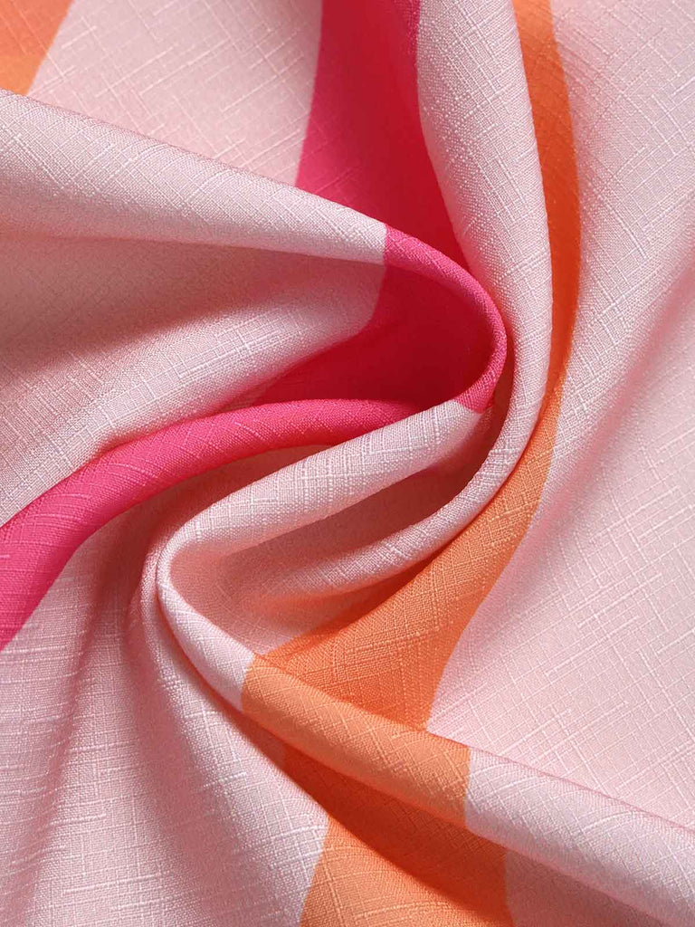 [Prevendita] Abito Midi Rosa Aranciato Anni '60 Chevron a Righe Mermaid 7